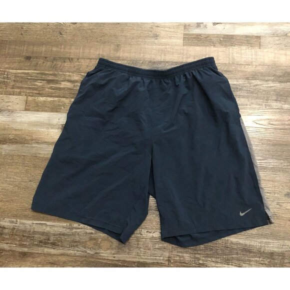 Nike Dri Fit Mens Large Blue Athletic Running Shorts with Pockets - Picture 1 of 5